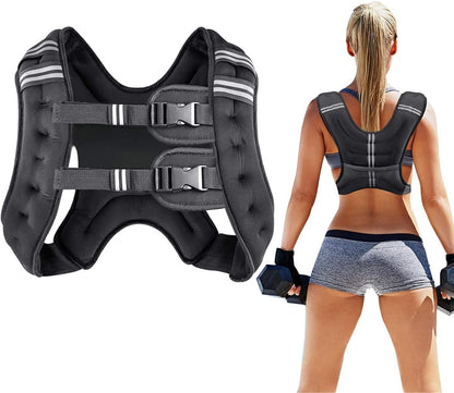 Adjustable Weighted Vest – 8–30 Lbs with Reflective Stripes for Training & Cardi