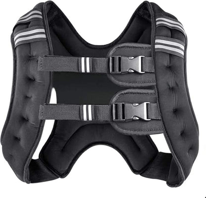 Adjustable Weighted Vest – 8–30 Lbs with Reflective Stripes for Training & Cardi